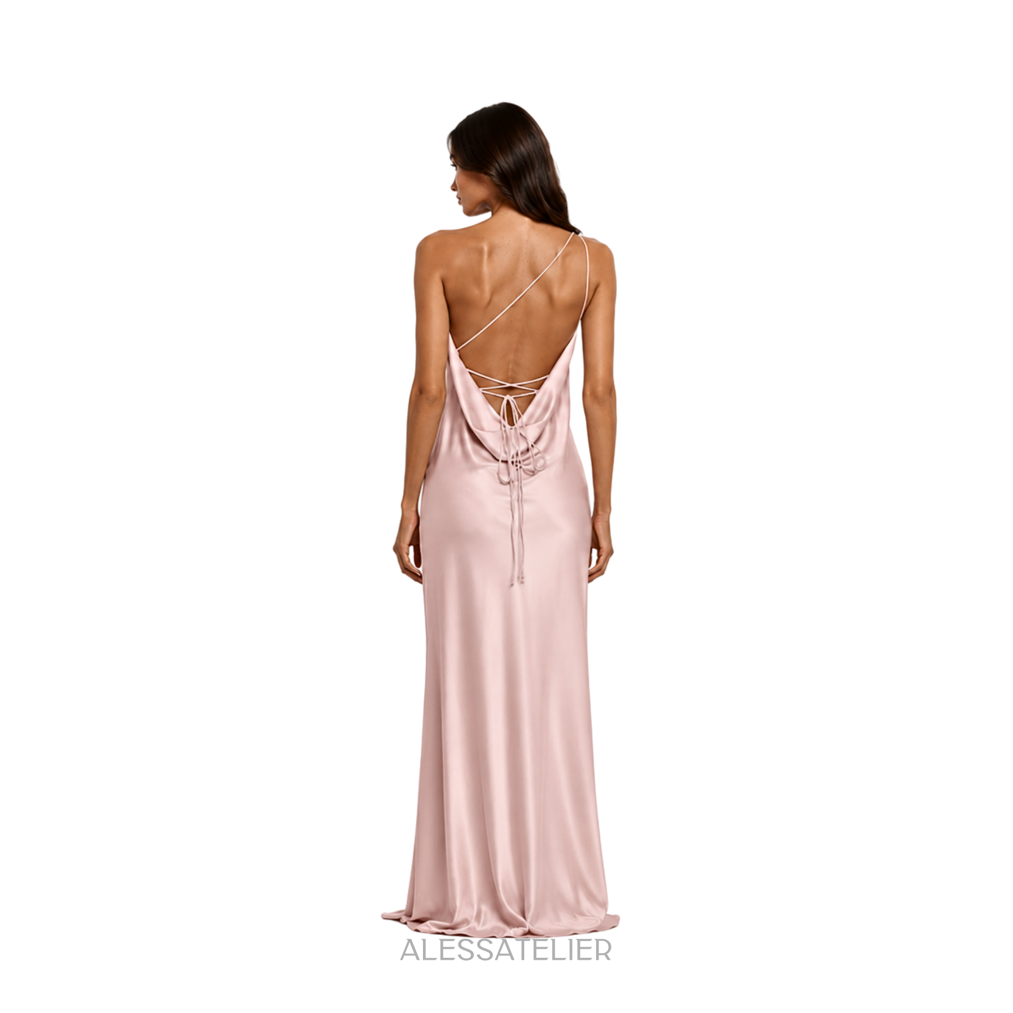 Regina Satin Maxi Dress, Baby Pink