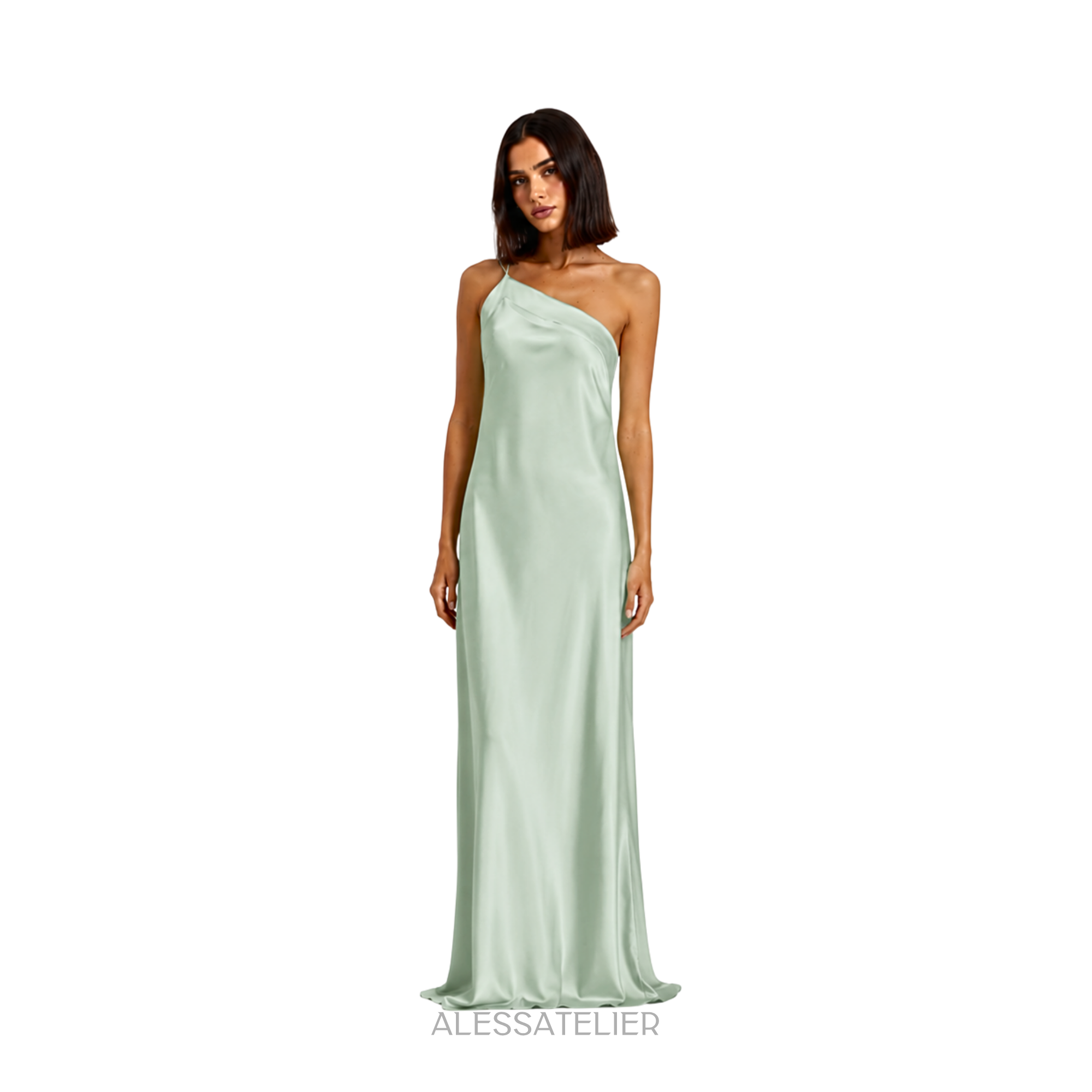 Regina Satin Maxi Dress, Mint