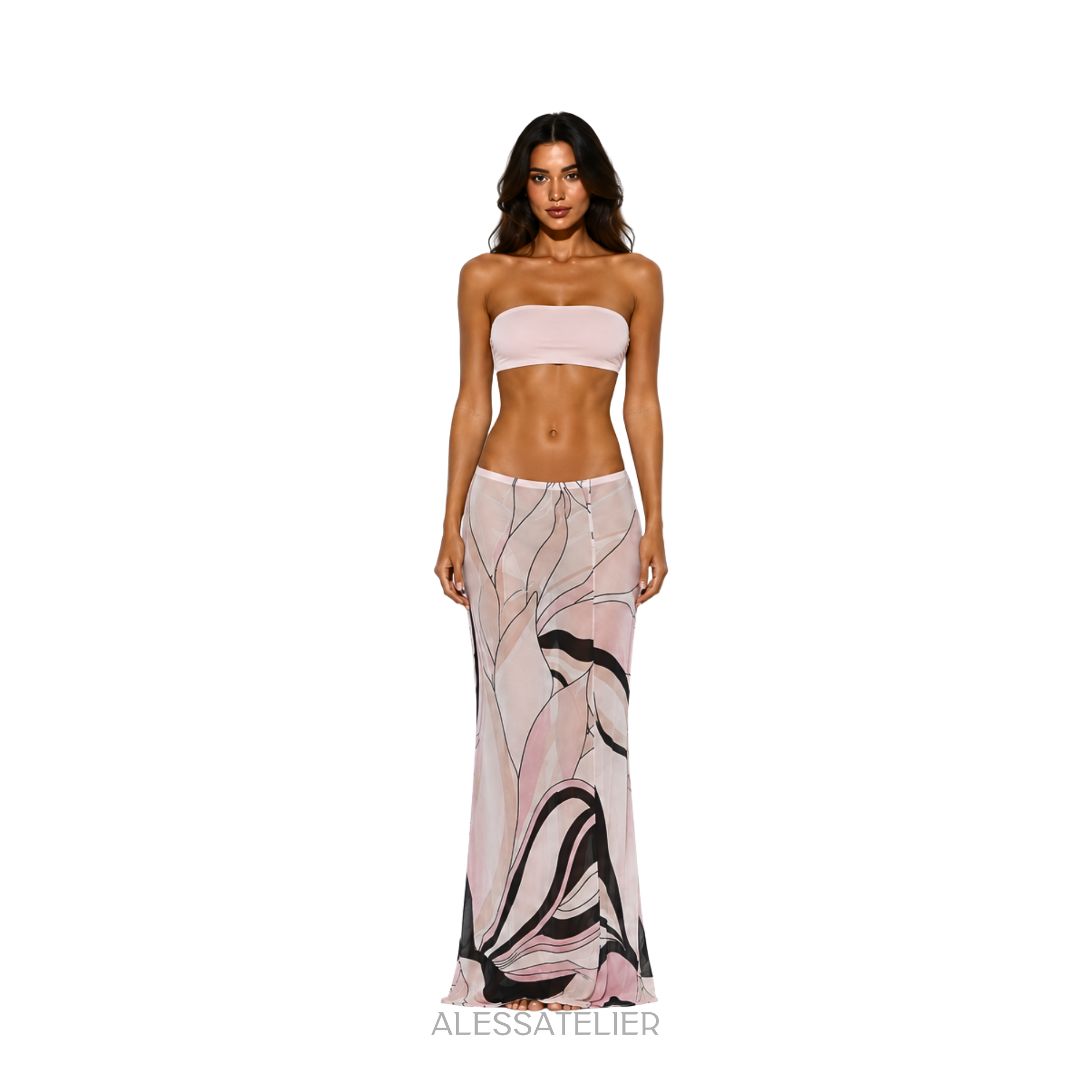 Becca Sheer Skirt, Rosewater