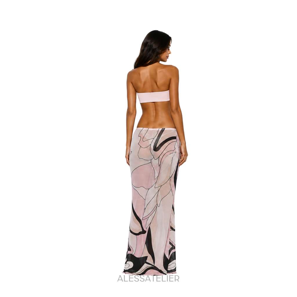 Becca Sheer Skirt, Rosewater