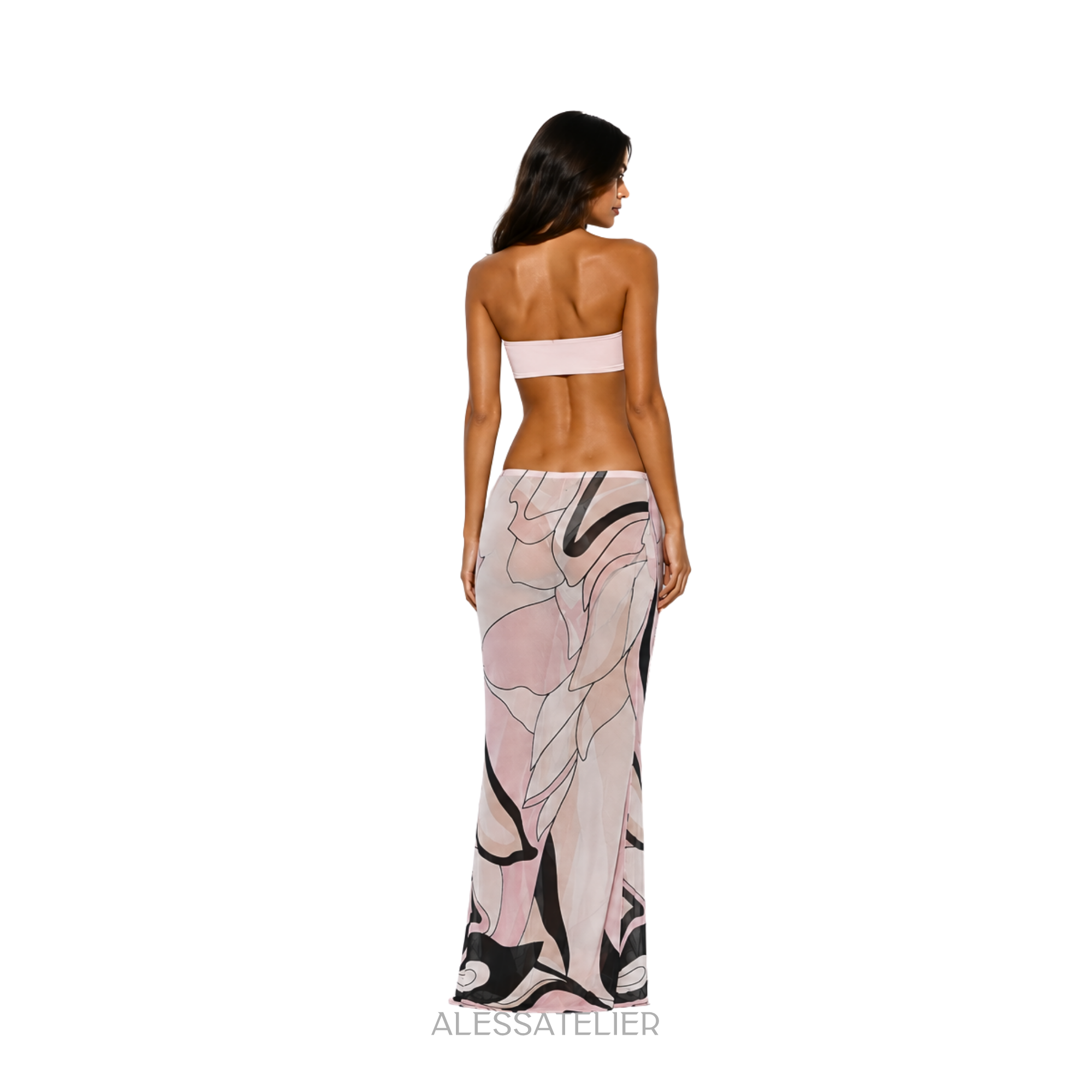 Becca Sheer Skirt, Rosewater