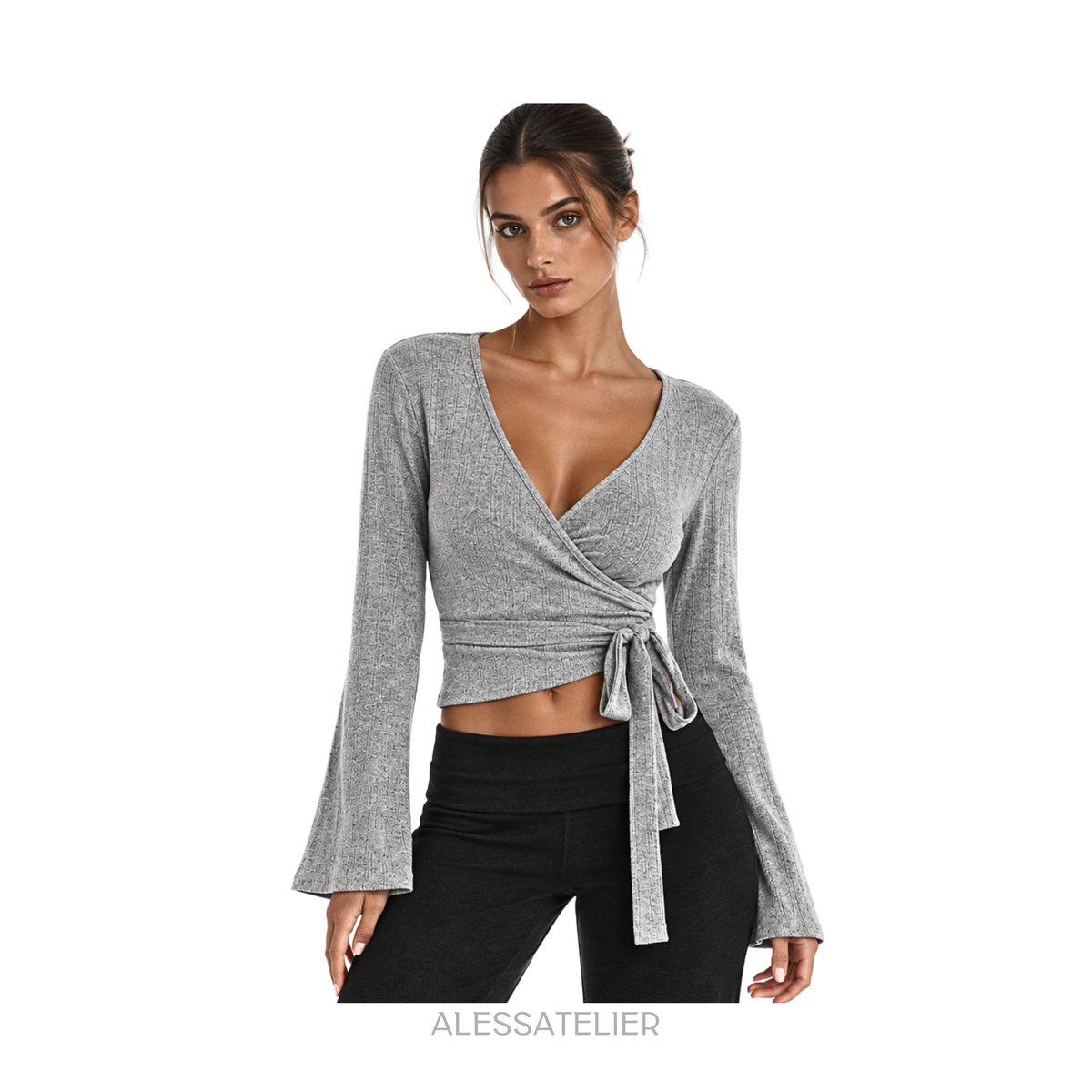 Elisse Ballerina Blouse, Grey