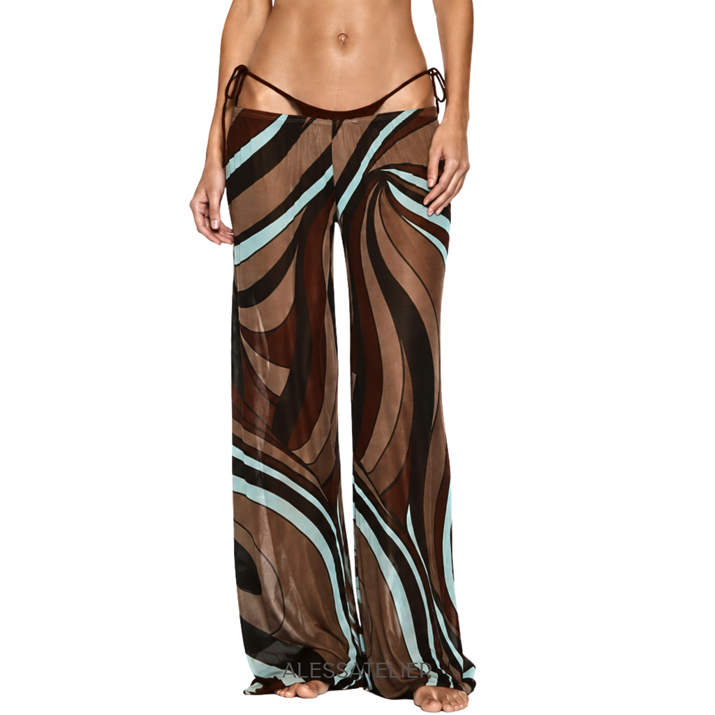 Kikie Flowy Pants, Coffee Brown