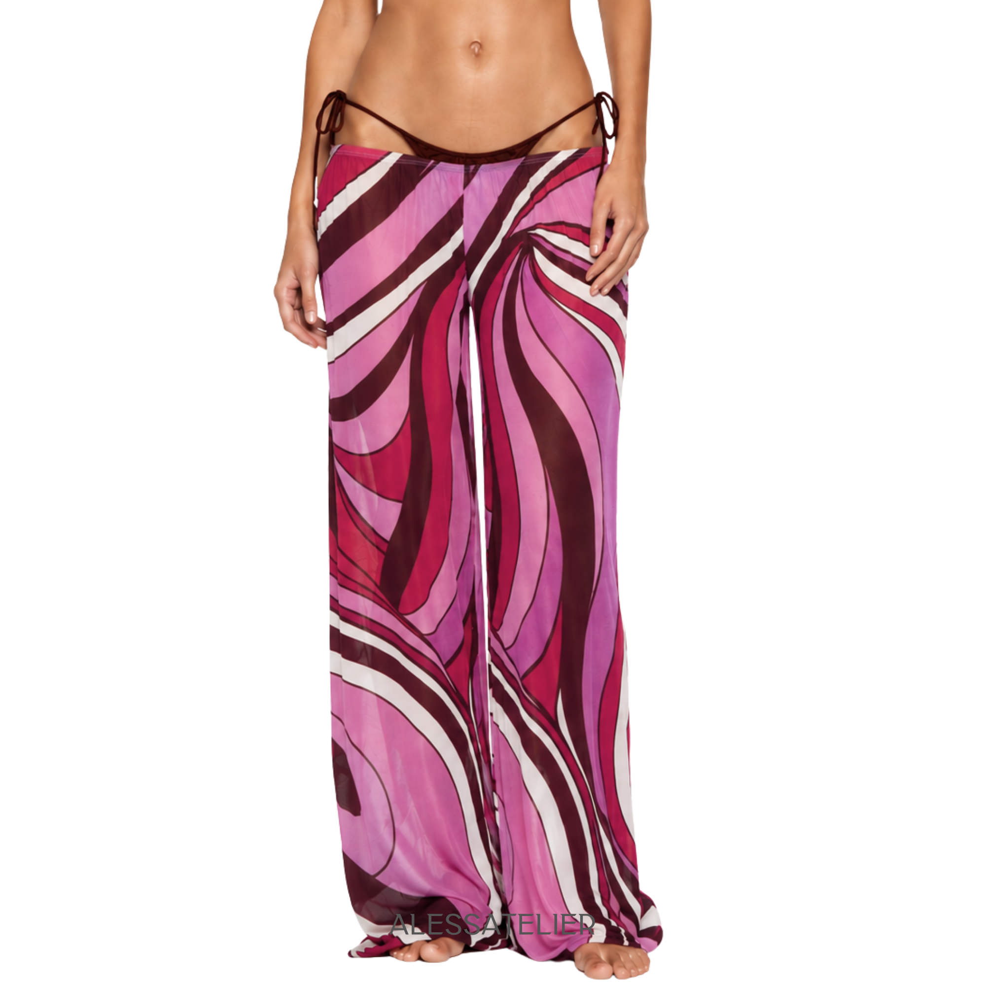 Kikie Flowy Pants, Coffee Brown