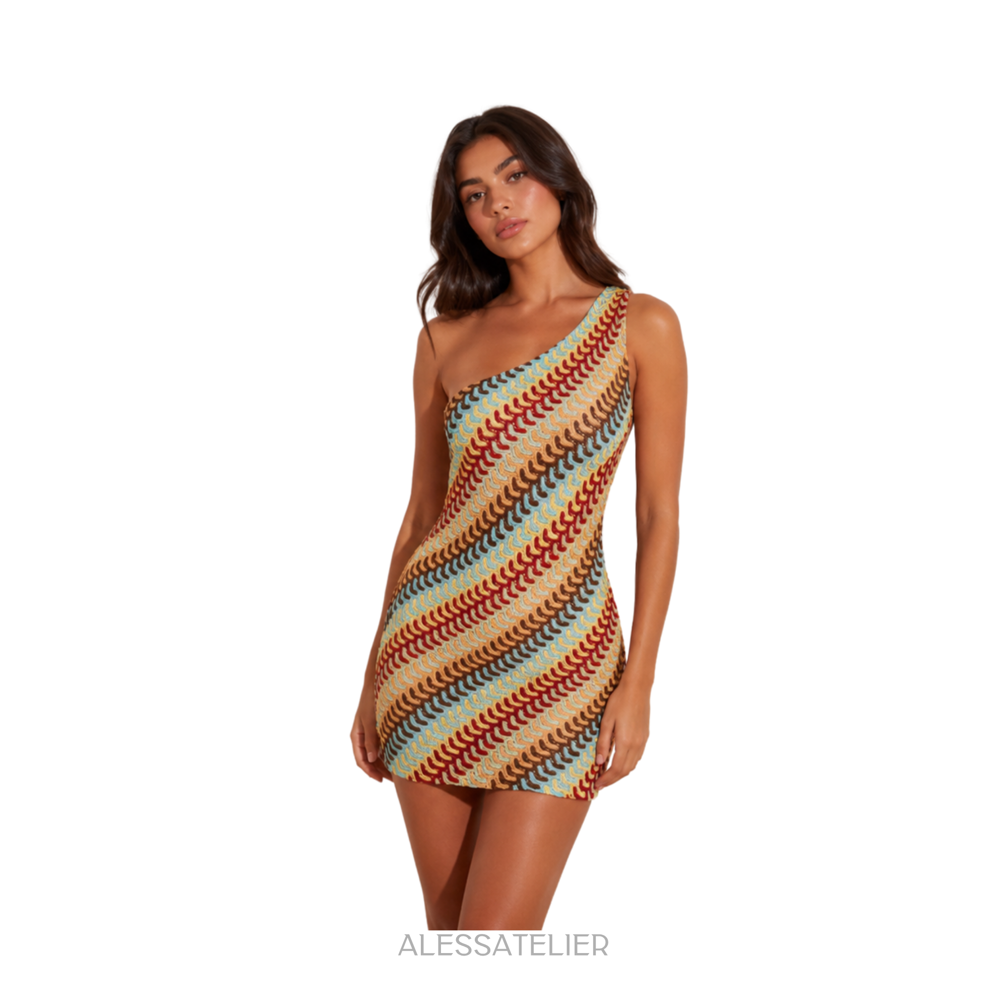 Mallorca Assymetric Mini Dress, Butter Yellow