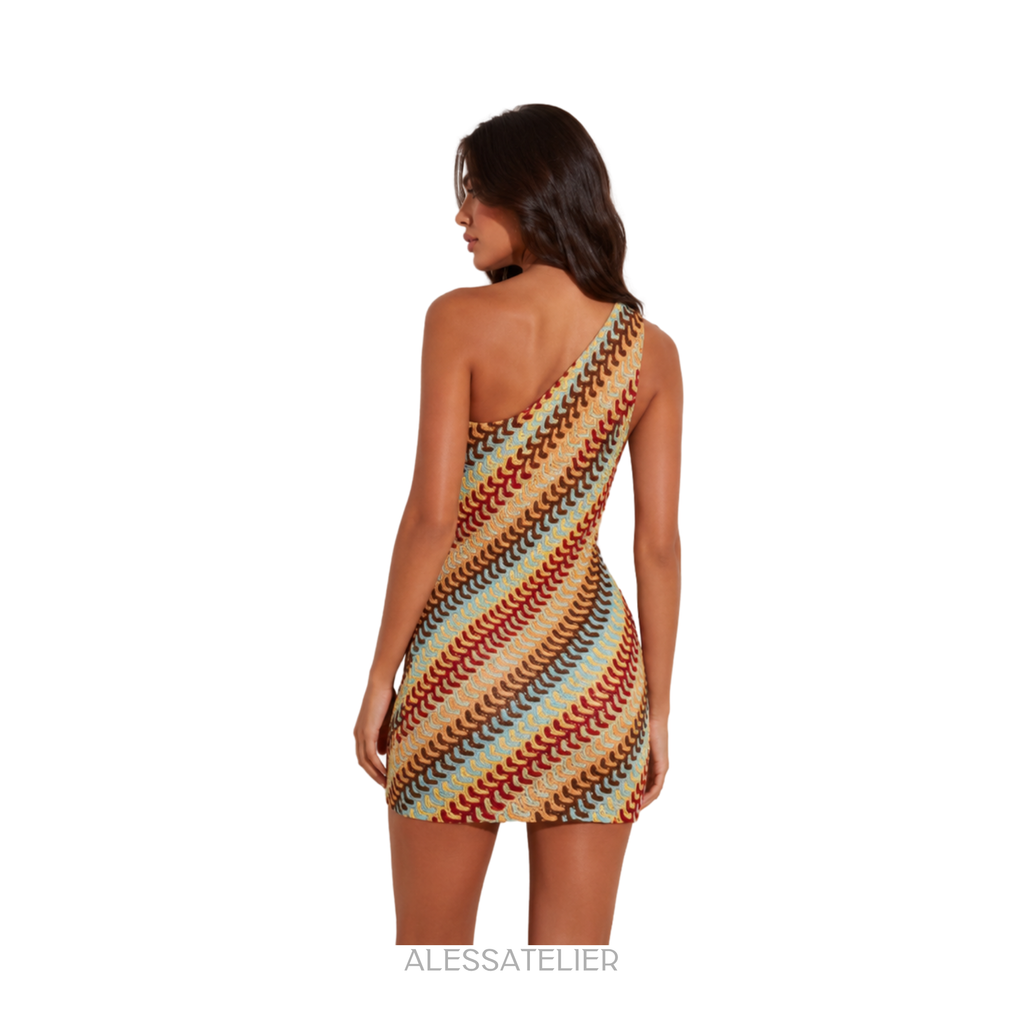 Mallorca Assymetric Mini Dress, Butter Yellow