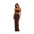 Frida Knitted Maxi Skirt, Coffee