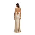 Sofia Satin Maxi Dress, Almond