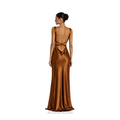Sofia Satin Maxi Dress, Bronze
