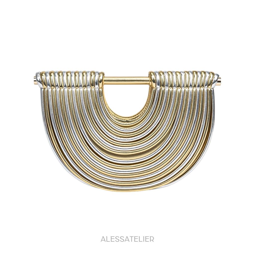 Rach Bag, Gold & Silver Vegan Leather