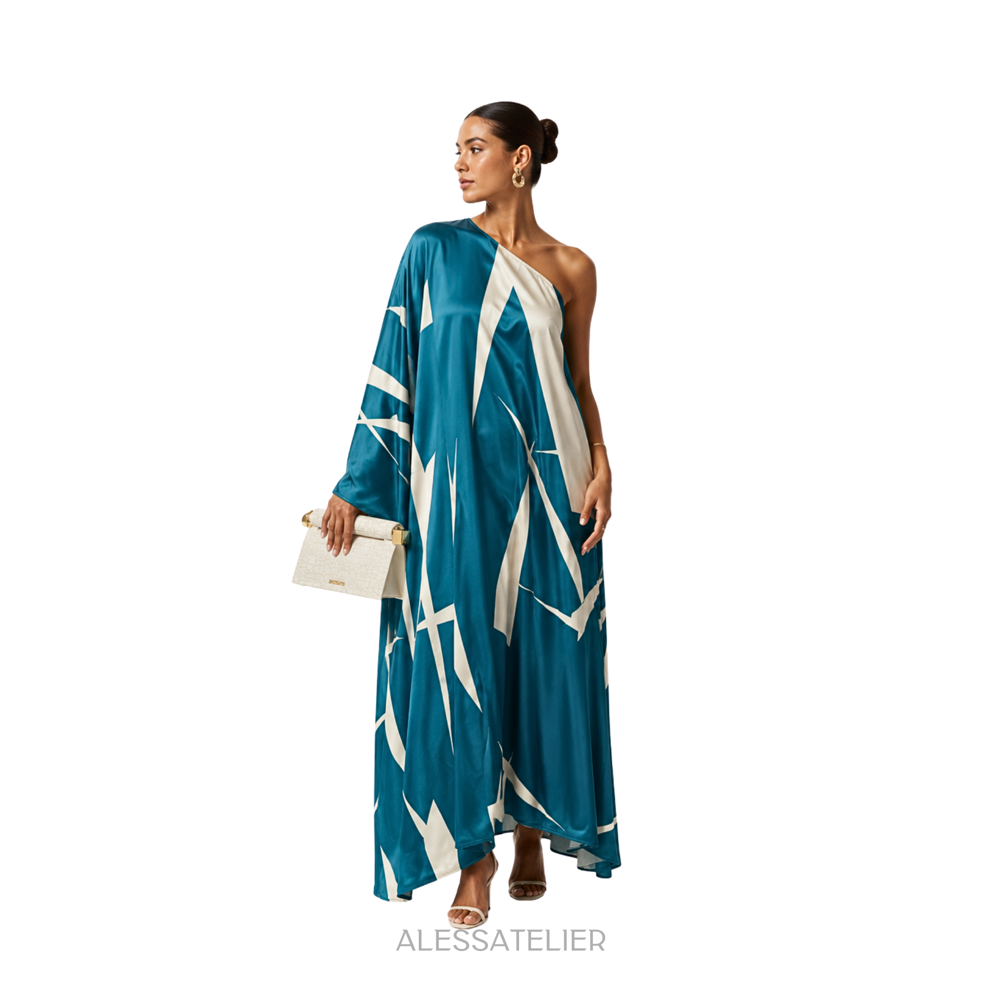 Fiji Assymetric Satin Caftan
