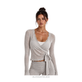 Cordelia Ballerina Sheer Blouse, Grey