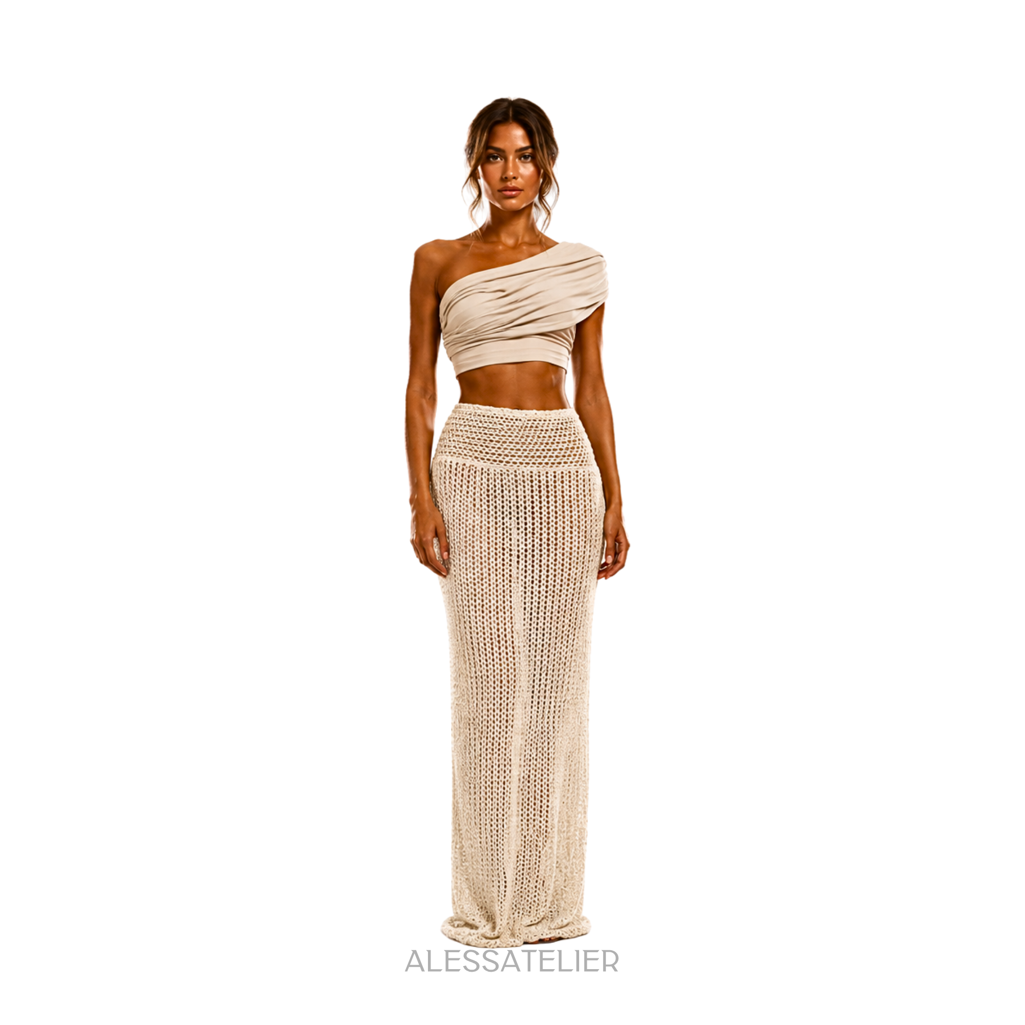 Frida Knitted Maxi Skirt, Coffee