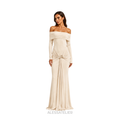 Lauren Contour Fitted Maxi Dress, Bone