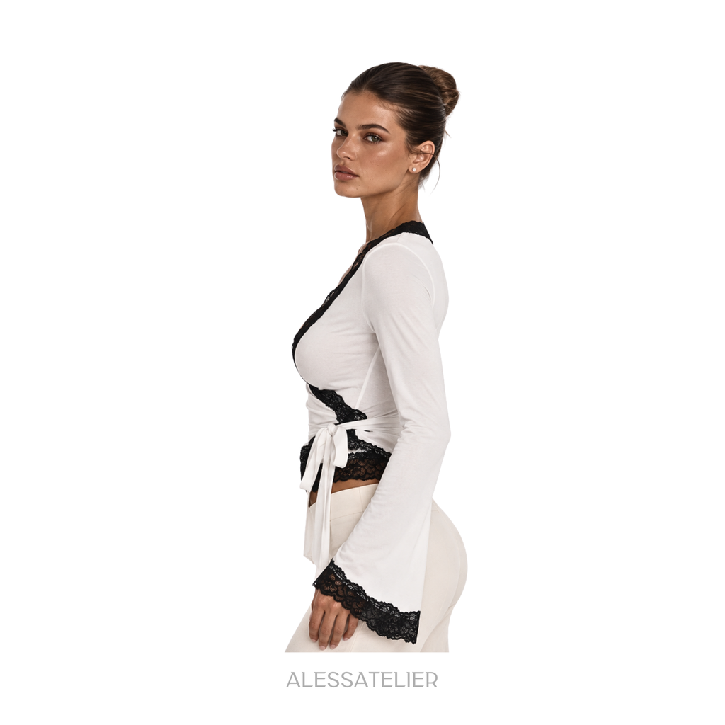 Mia Ballerina Lace Blouse, Lily White