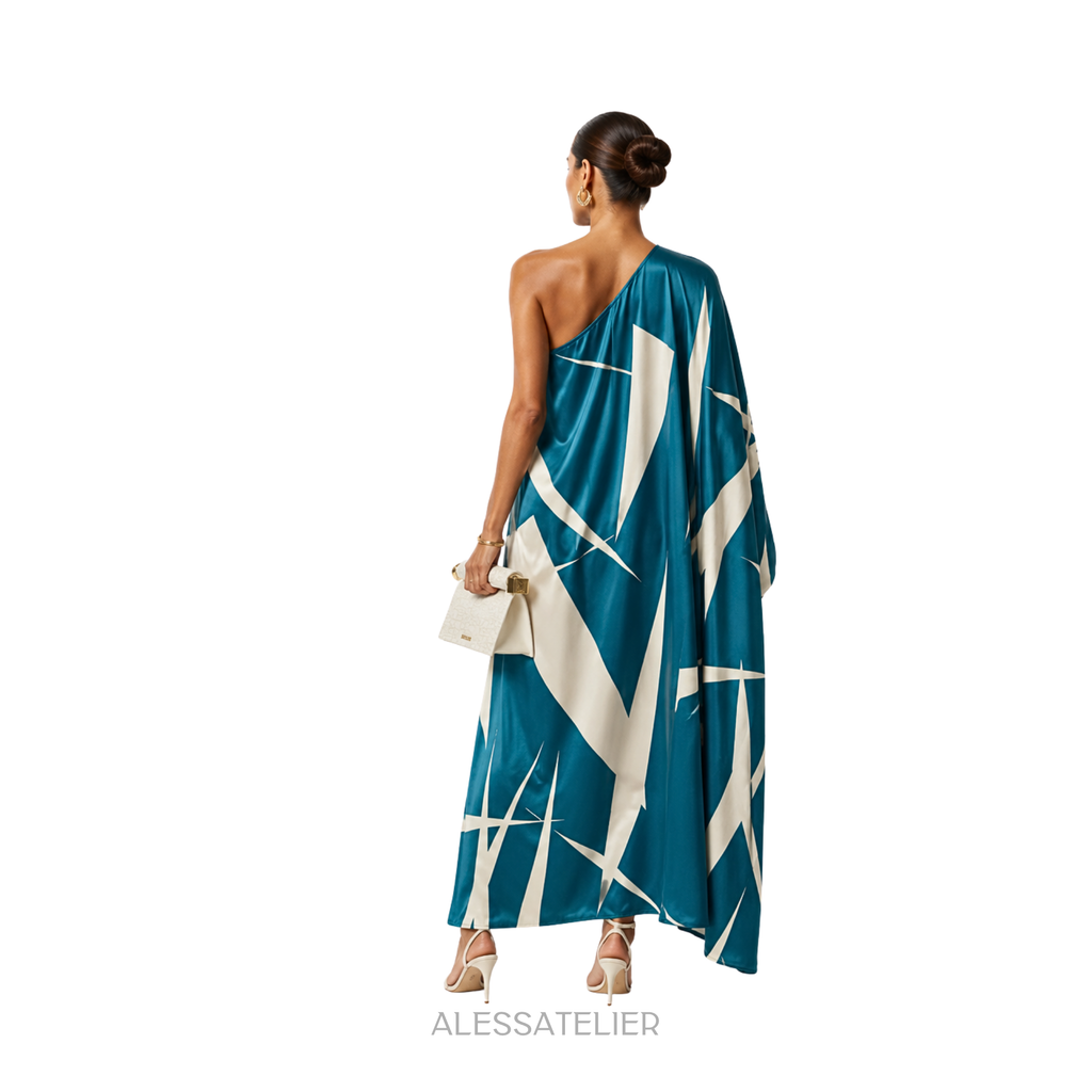 Fiji Assymetric Satin Caftan