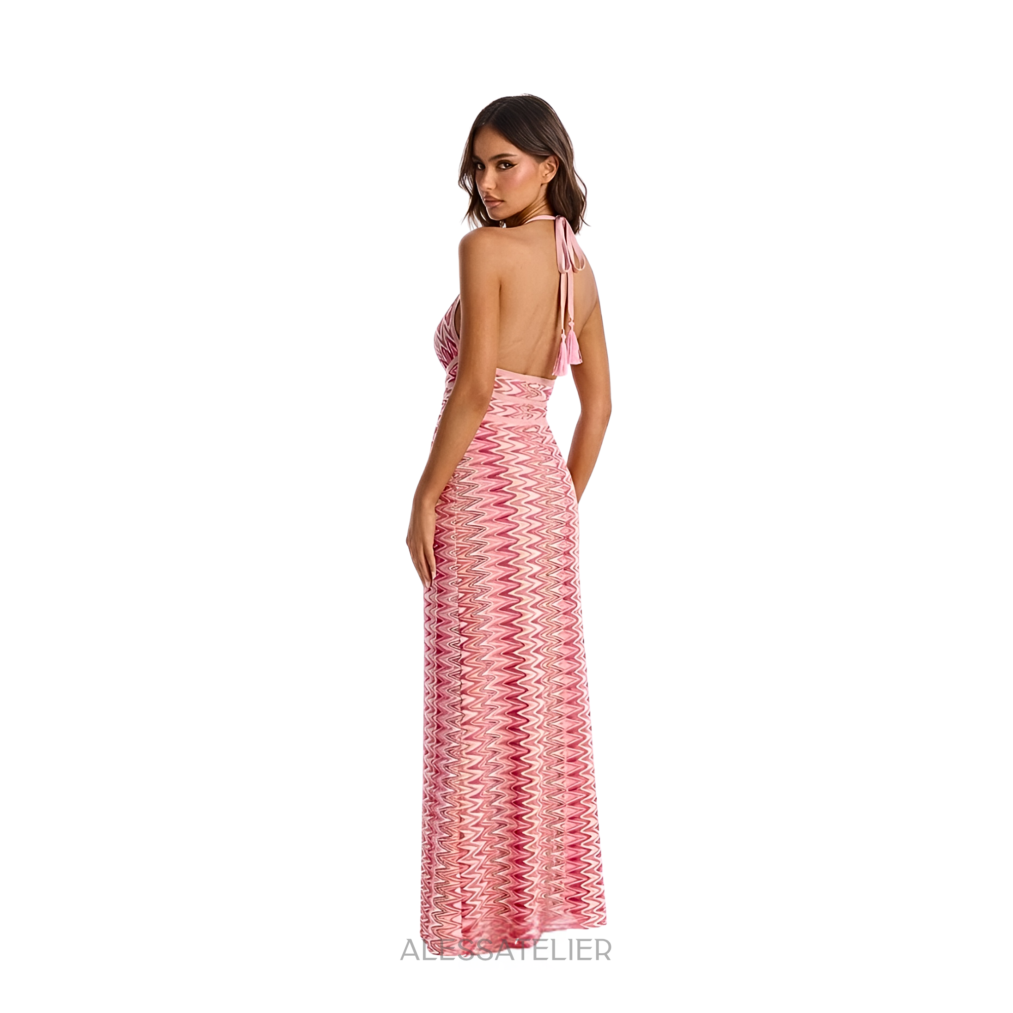 Esme II Halter Maxi Dress, Turquoise