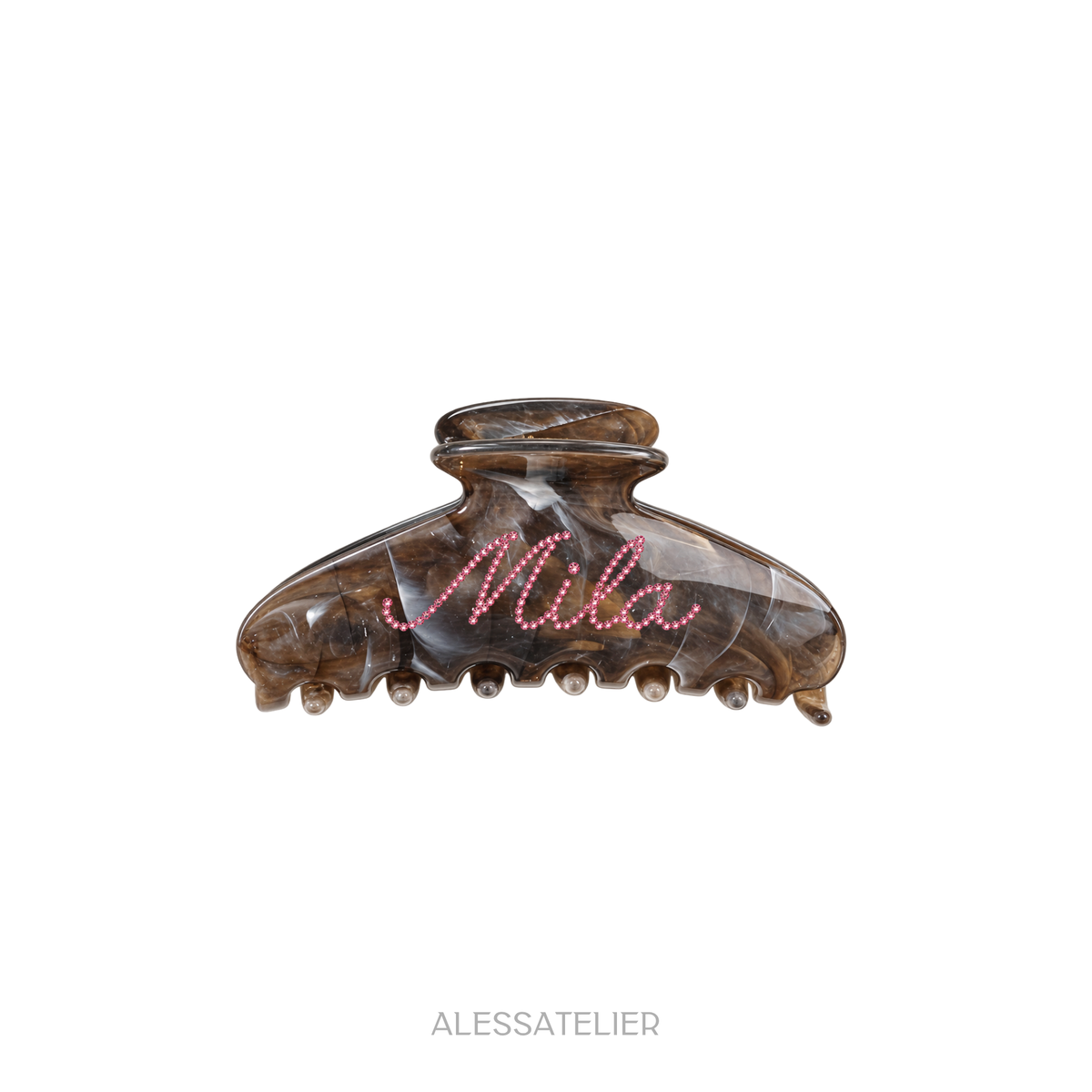 Mila Clawclip, Coffee Brown Personalizada