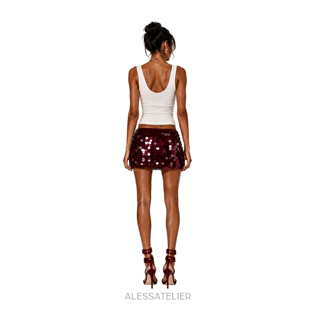 Mary Kate Mini Skirt, Burgundy