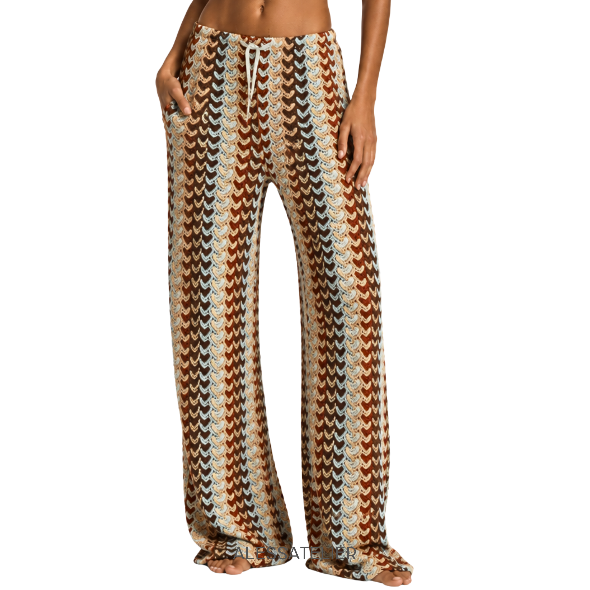 Catalina Palazzo Pants, Greyscale