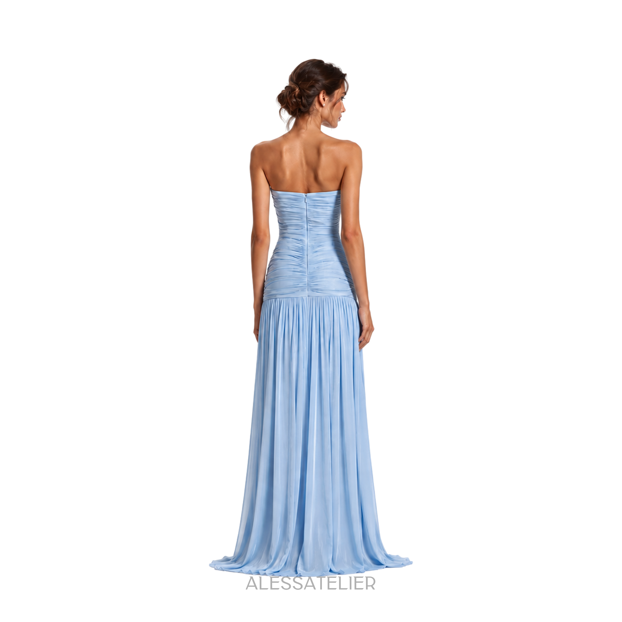 Maca Contour Maxi Dress, Baby Blue