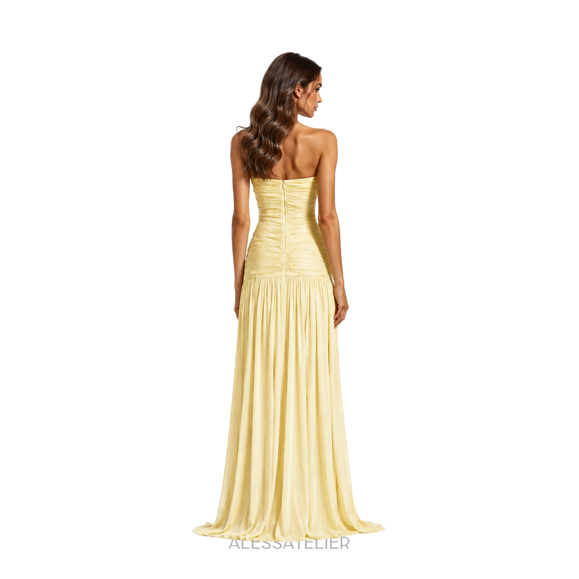 Maca Contour Maxi Dress, Butter Yellow