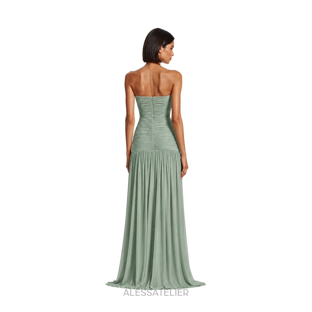 Maca Contour Maxi Dress, Sage Green