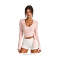 Begonia Ballerina Cutout Blouse, Baby Pink