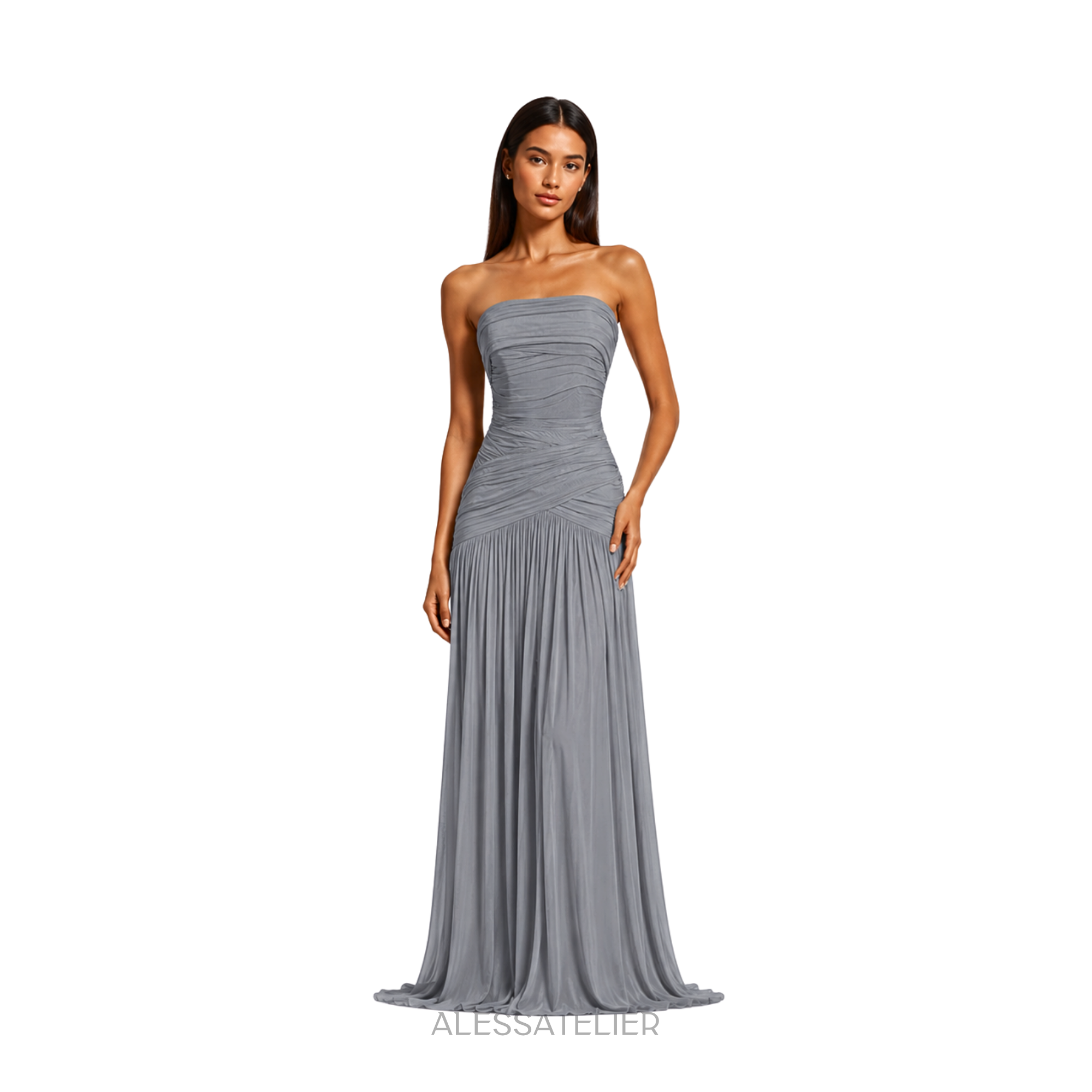 Maca Contour Maxi Dress, Grey