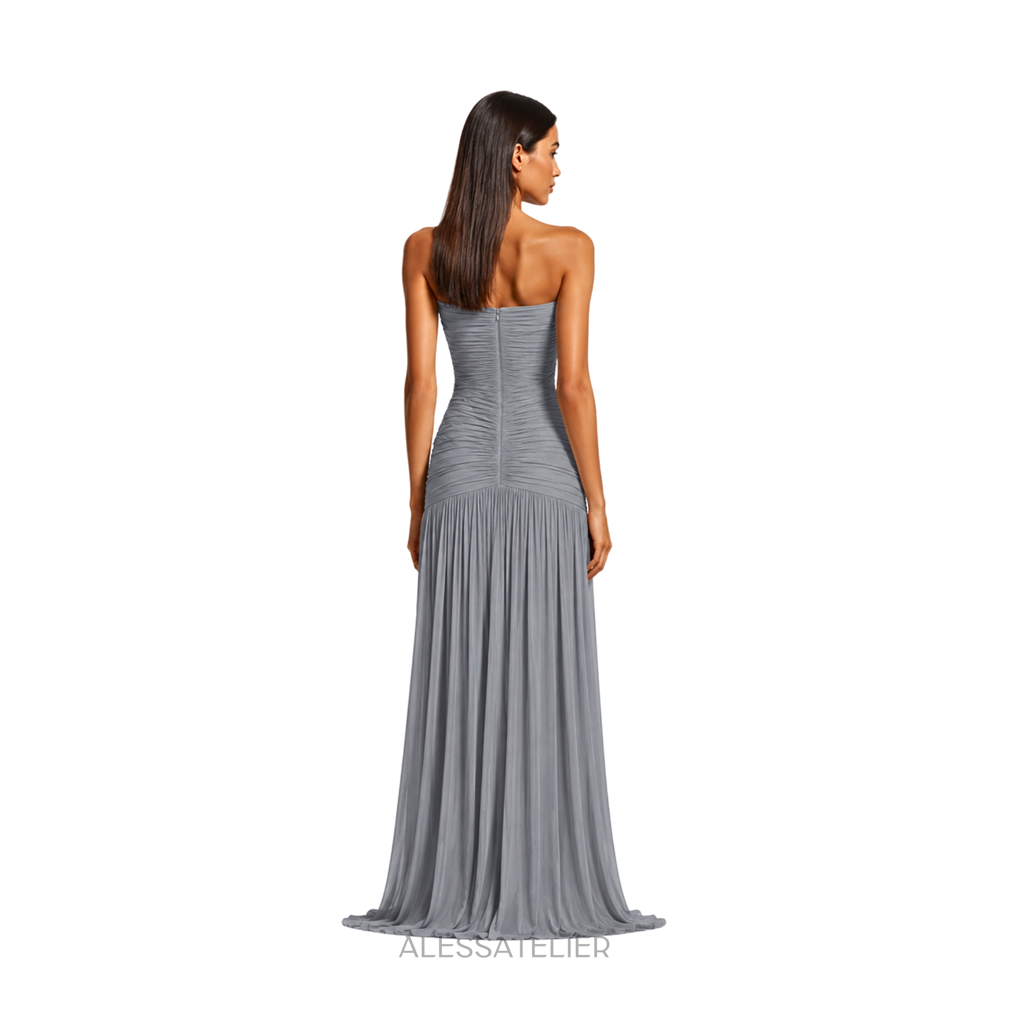 Maca Contour Maxi Dress, Grey