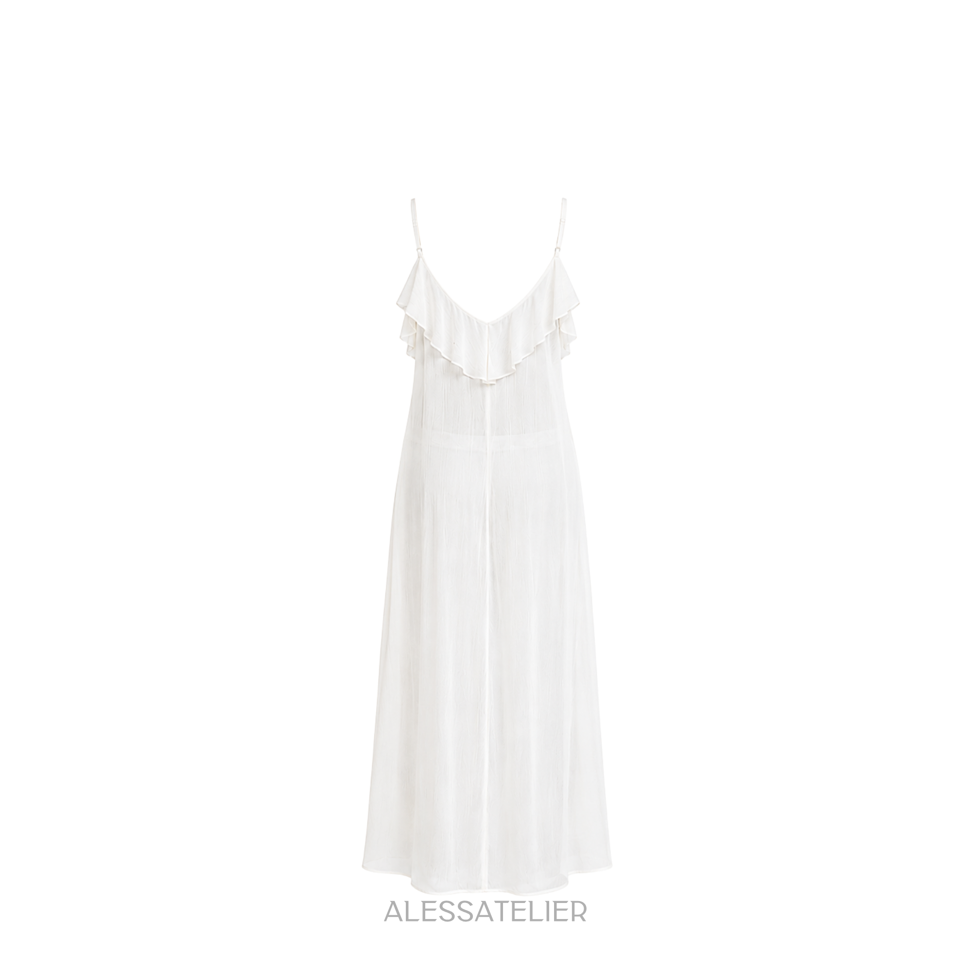Oriana Sheer Bohemian Blouse, White