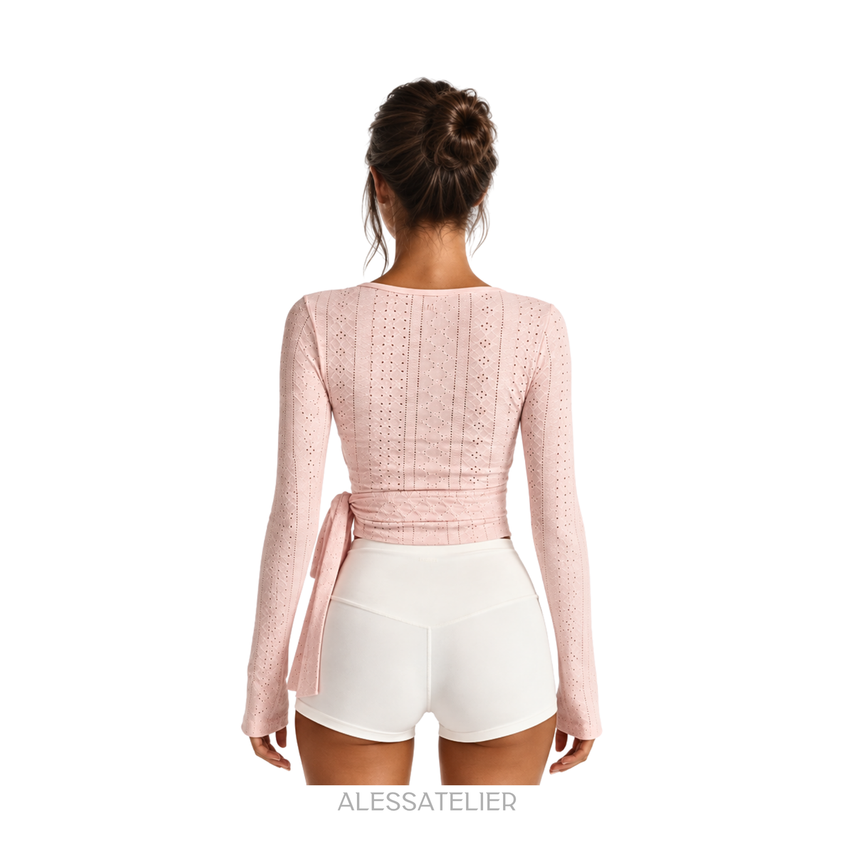 Begonia Ballerina Cutout Blouse, Baby Pink