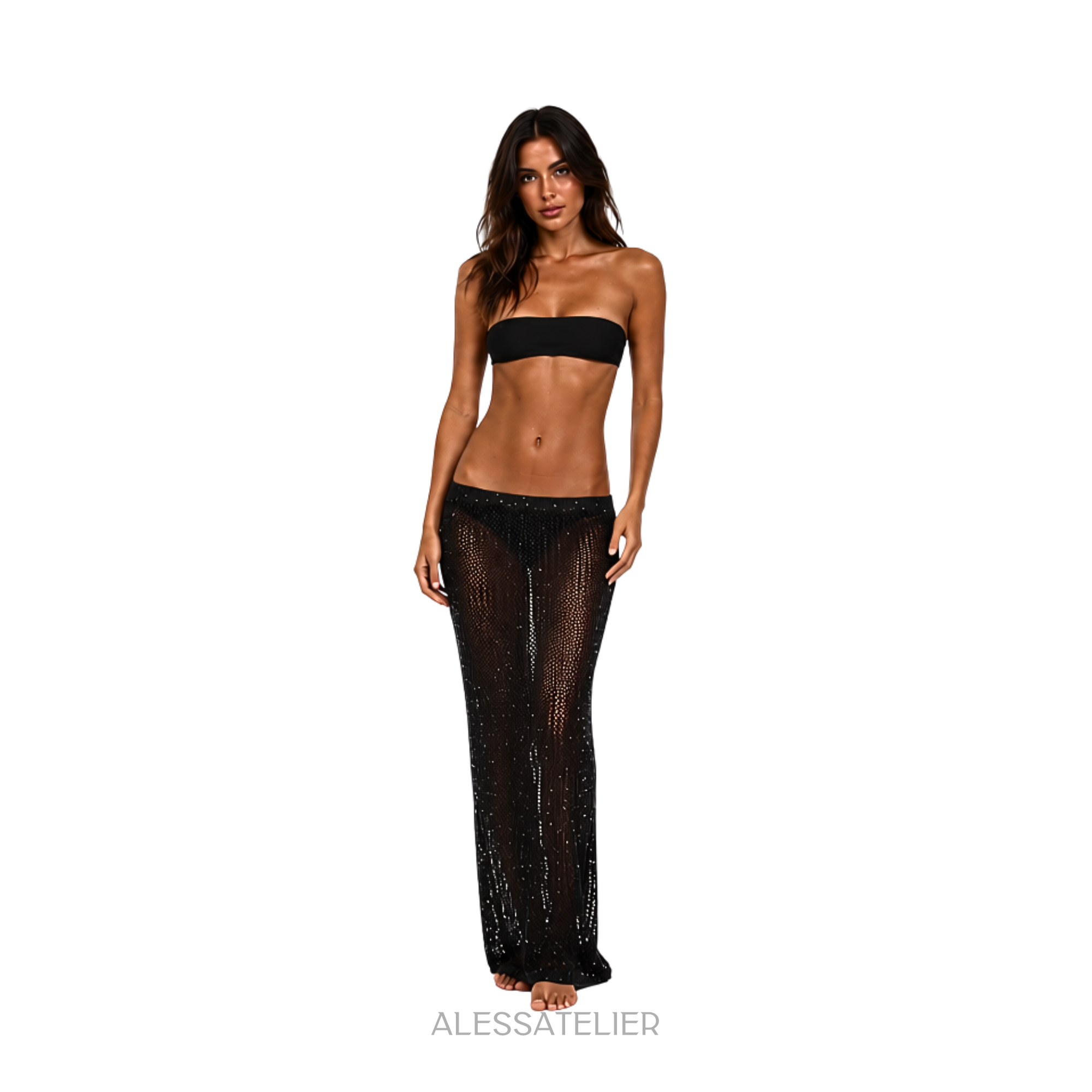 Rachel Knitted Maxi Skirt, Golden
