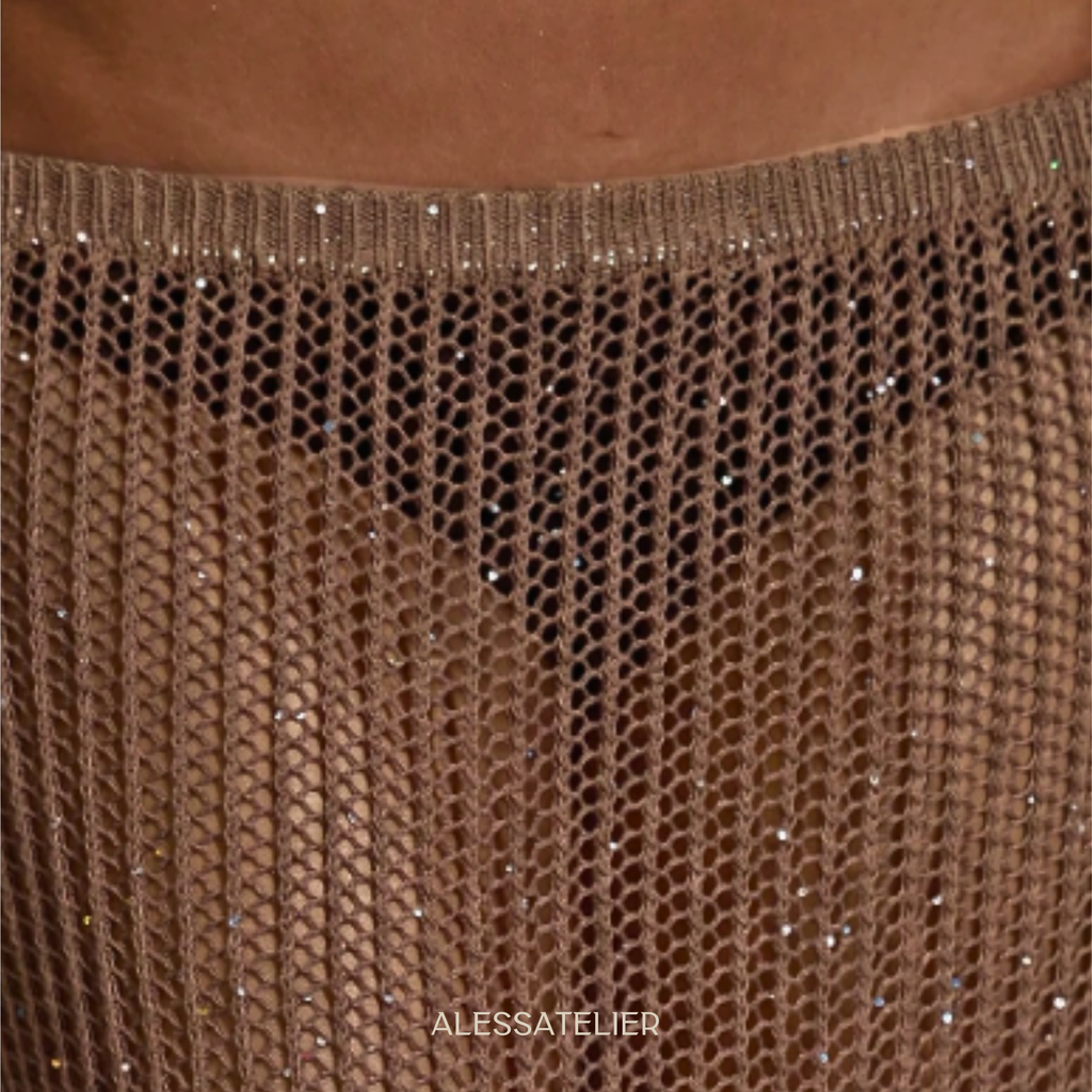 Rachel Knitted Maxi Skirt, Macchiato