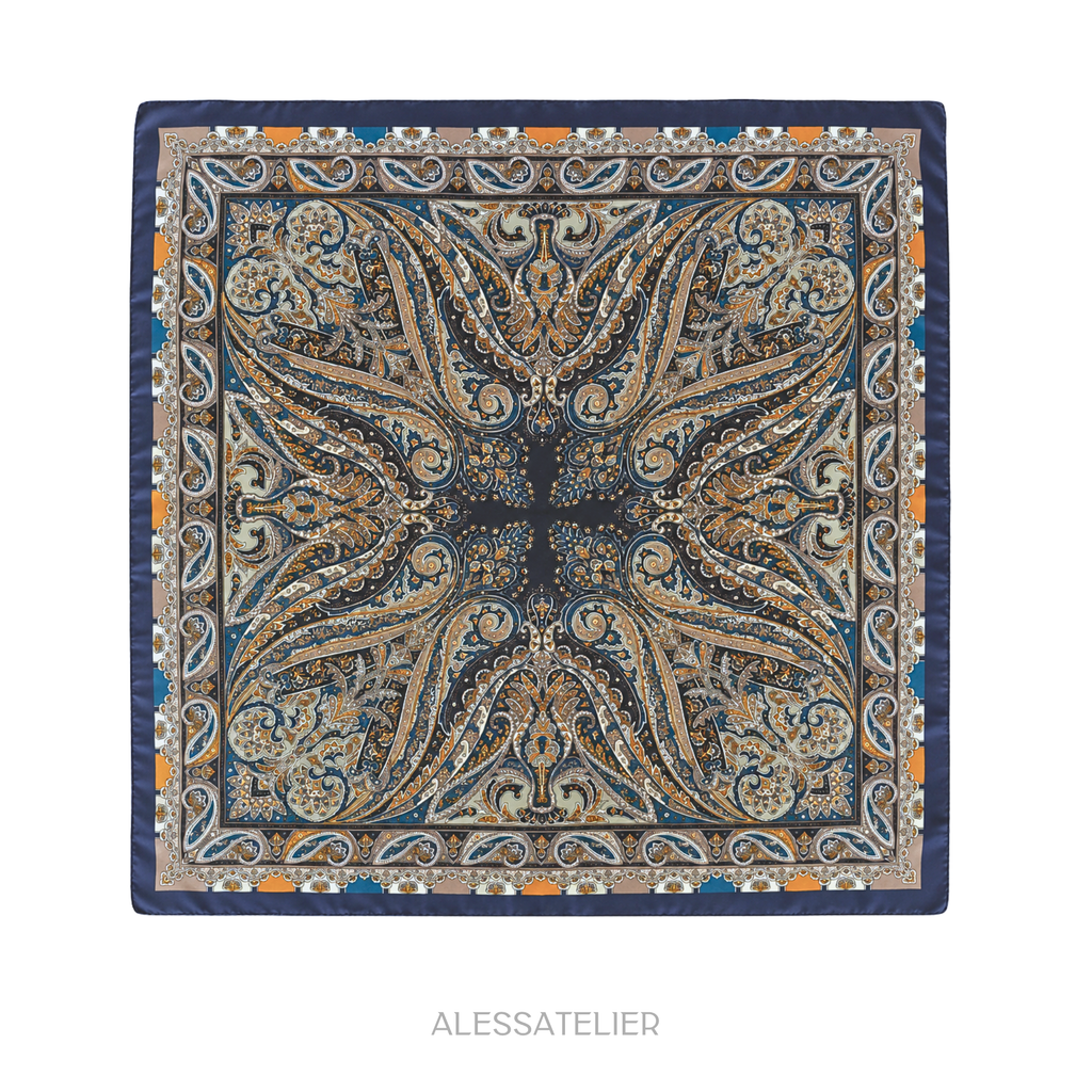 Farah Satin Cloth, Navy Blue