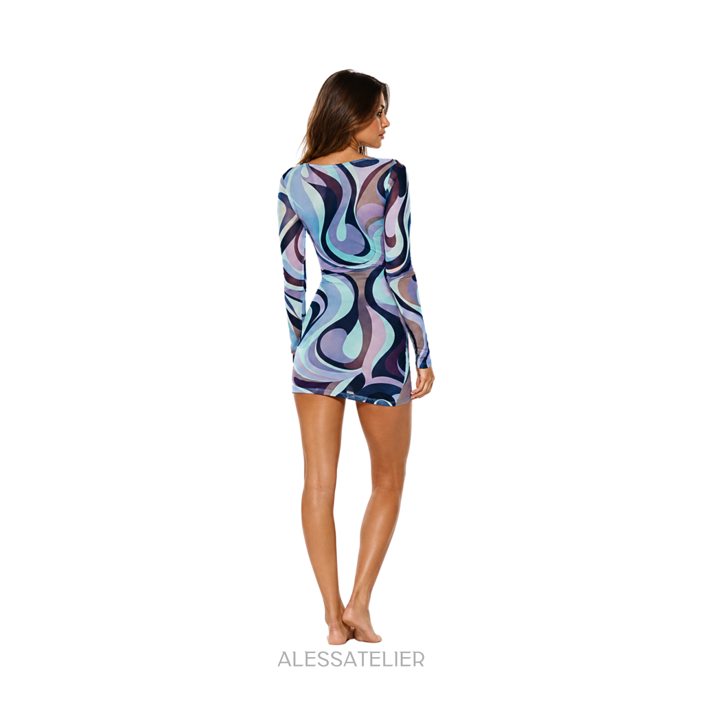 Layla Mini Dress, Ocean Blue