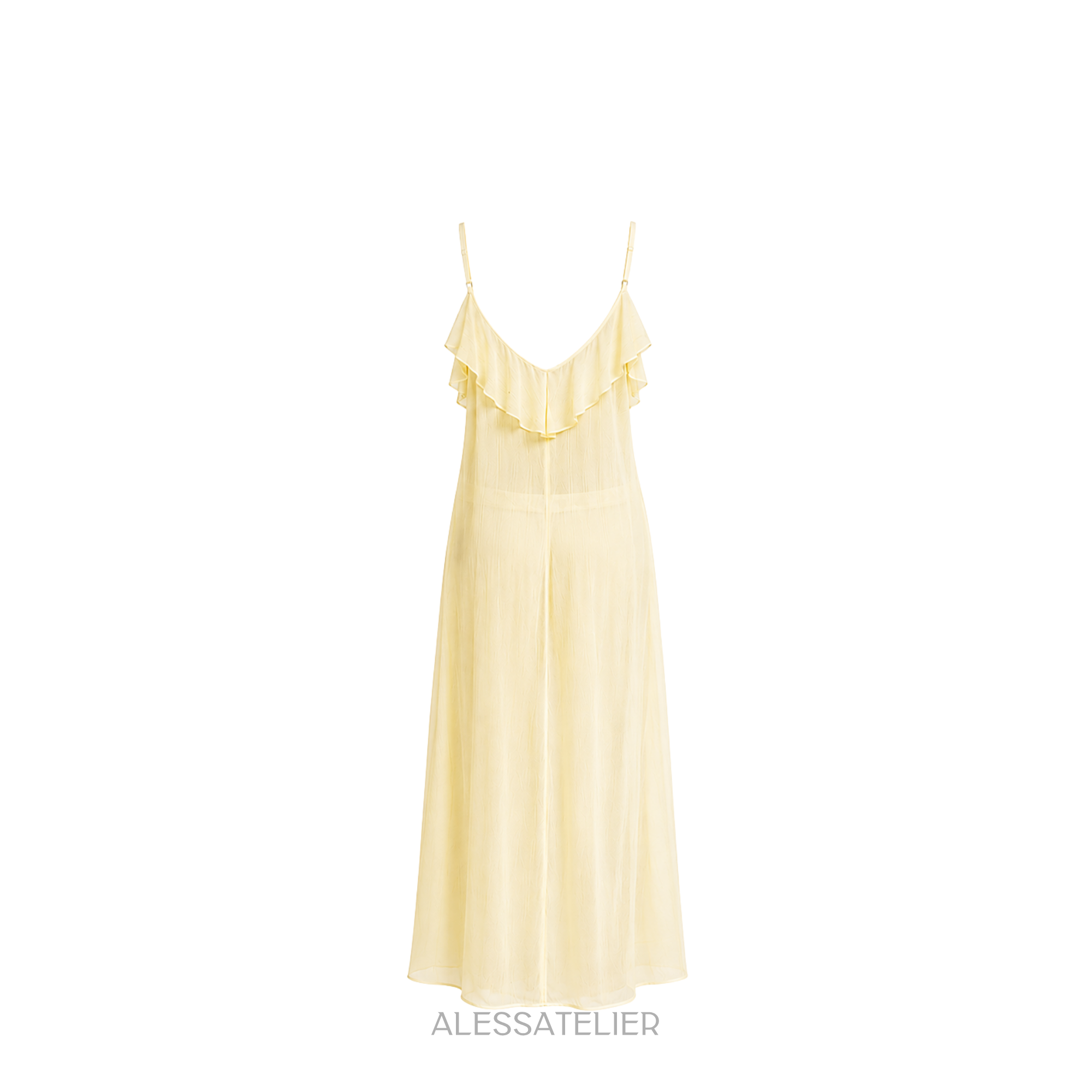 Oriana Sheer Bohemian Blouse, Butter Yellow