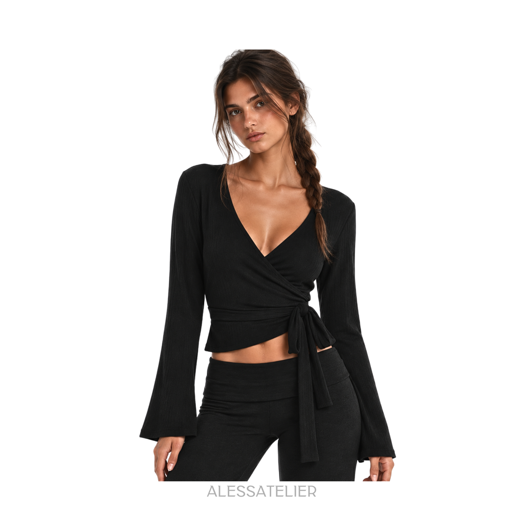 Elisse Ballerina Blouse, Black