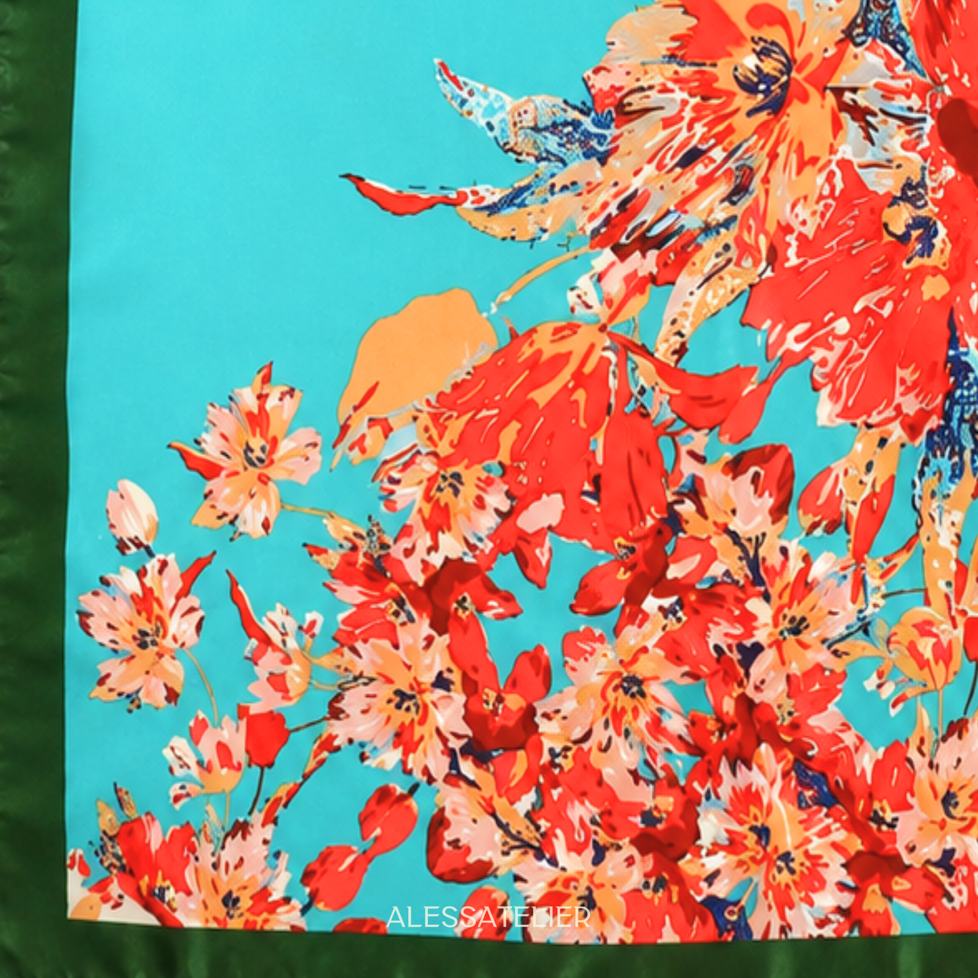 Turks & Caicos Satin Cloth, Turquoise